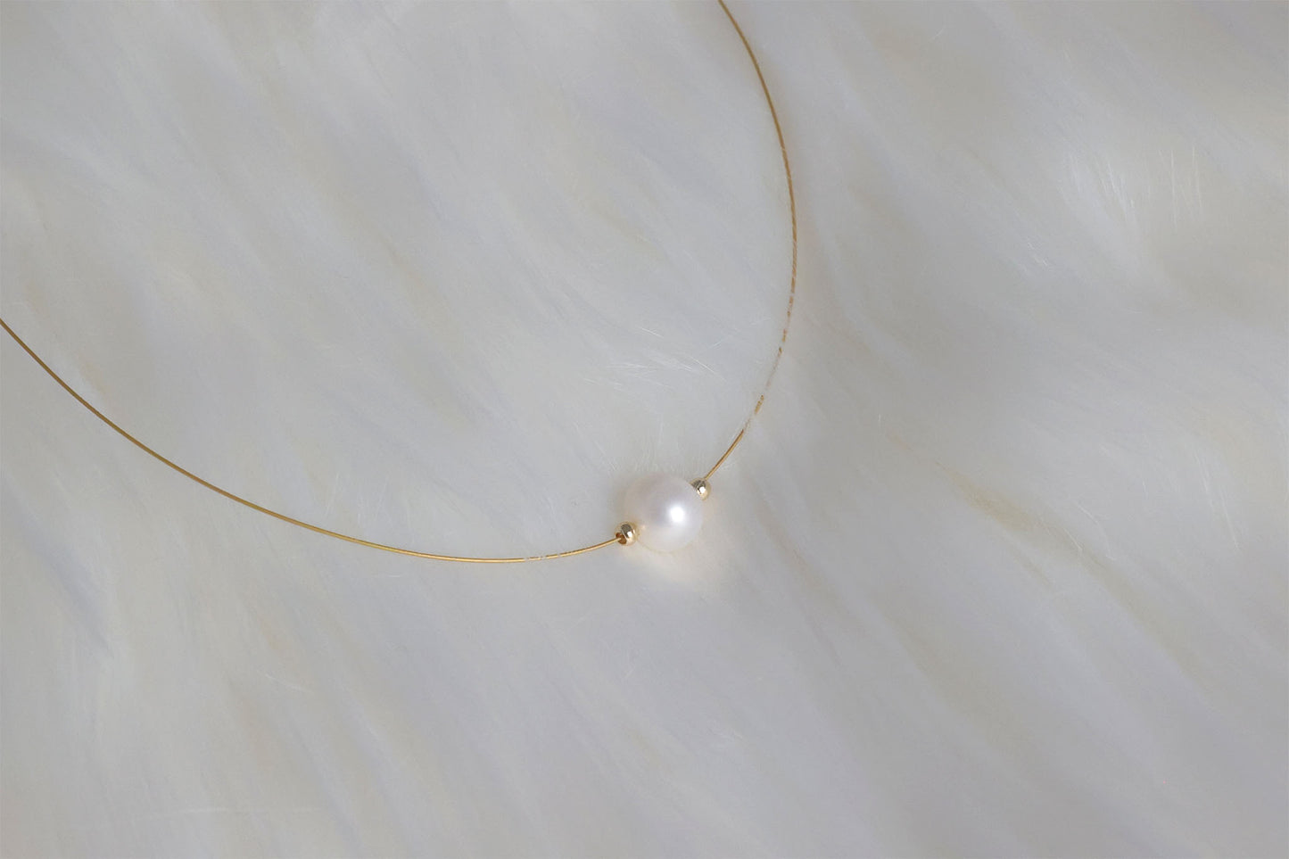 Single Pearl on Silk String Necklace