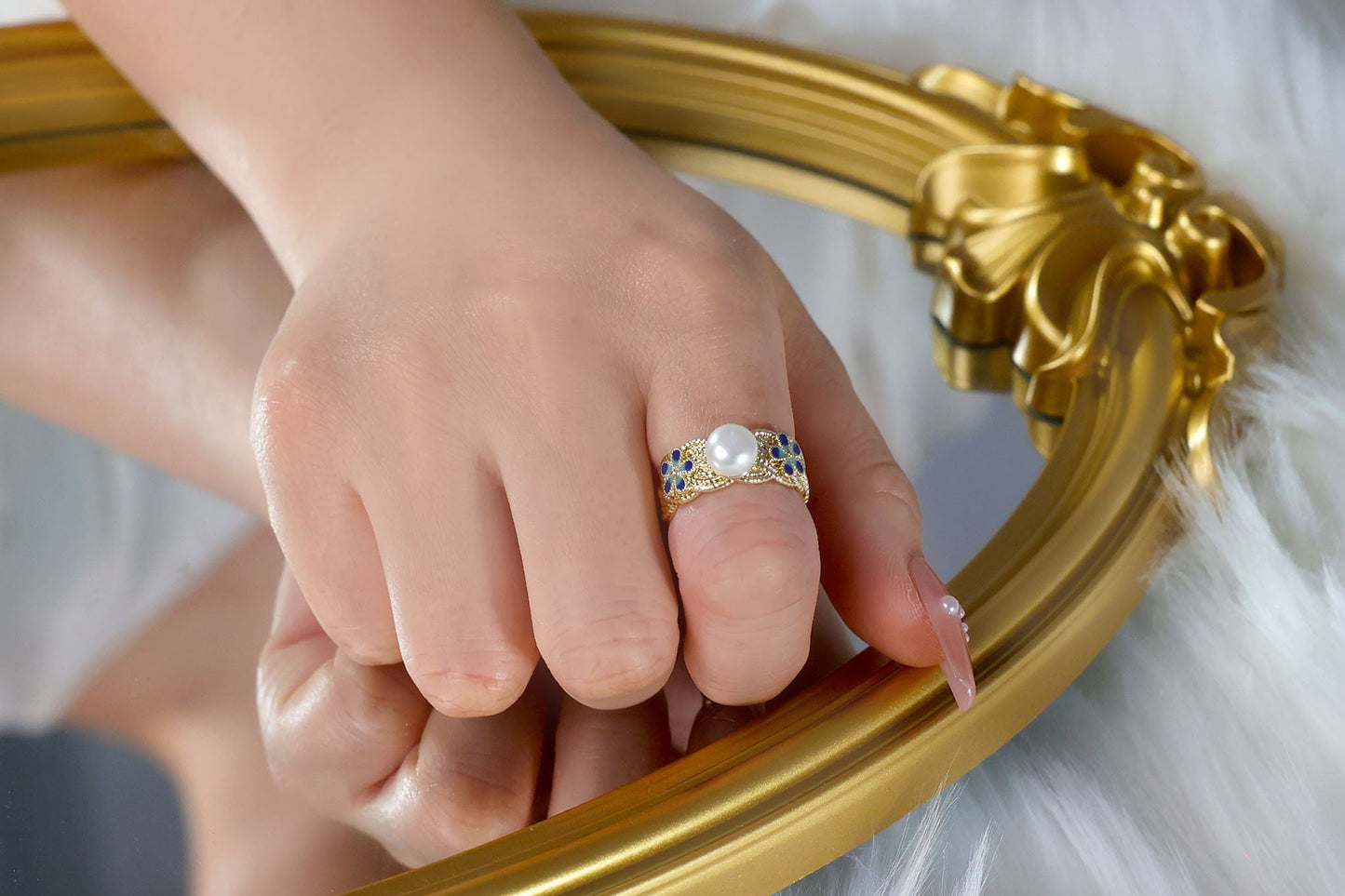Wide Ring with Flawless Pearl