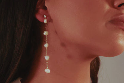 Freshwater Pearl Drop Long Earrings