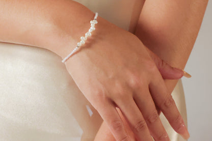 Baroque Pearl & Dainty Crystal Bead Bracelet