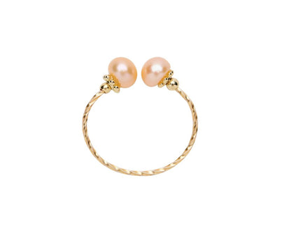 Double Freshwater Pearl Delicate Open Ring