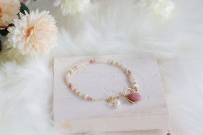 Gold Bracelet with Heart Charm