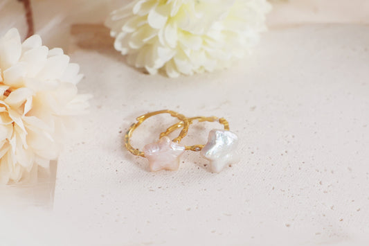 Star Shape Pearl Ring