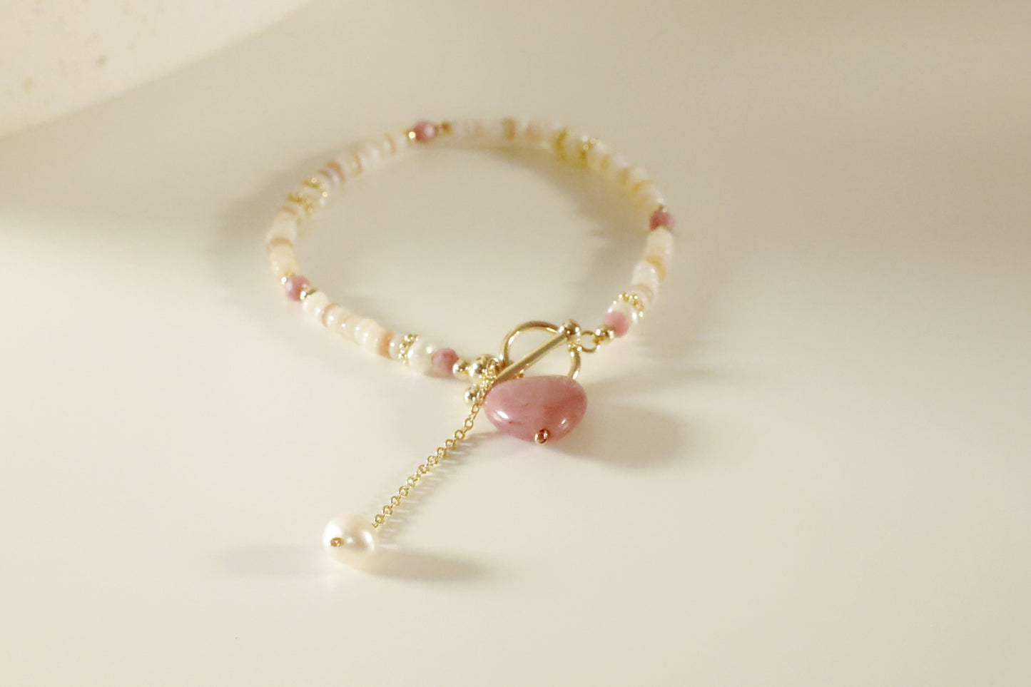 Gold Bracelet with Heart Charm