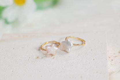 Star Shape Pearl Ring