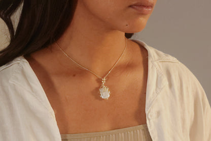 Chunky Baroque Pearl Gold Chain Necklace