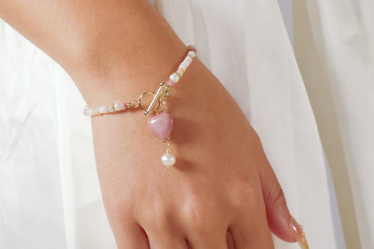 Gold Bracelet with Heart Charm