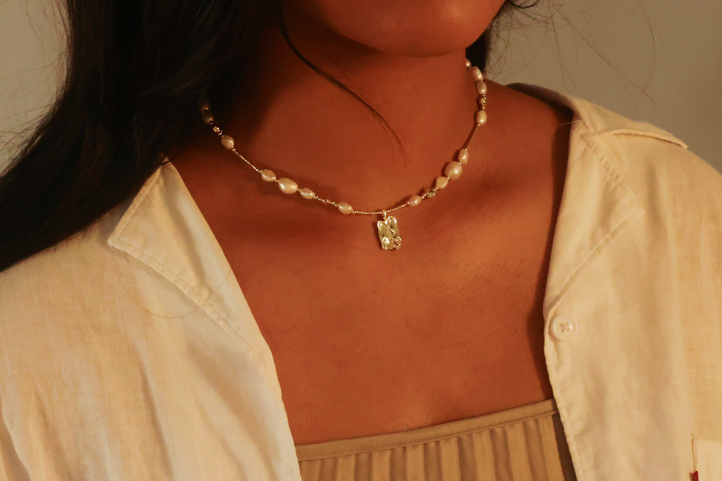 French style Freshwater pearl Beads necklace