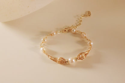 Chunky Baroque Pearl Wire Wrapped Bracelet