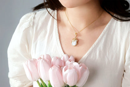 Chunky Baroque Pearl Gold Chain Necklace