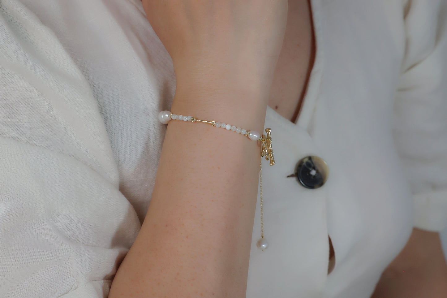 Freshwater Pearl & Shell Beads Bracelet