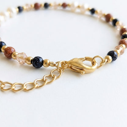 Starlit Reverie Blue Sandstone & Pearl Bracelet | Whisperland Studio