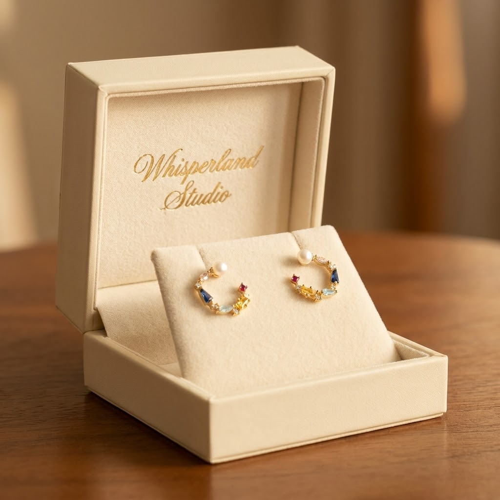 Little Colorful Gemstone Freshwater Pearl Ear Studs, Best Gift Ideas