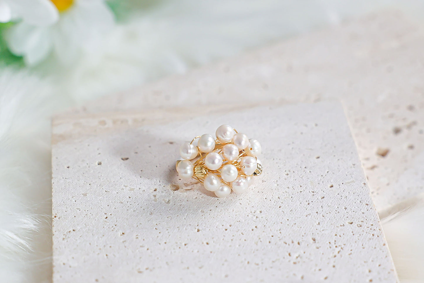 Freshwater Pearl Handmade Cluster Ring