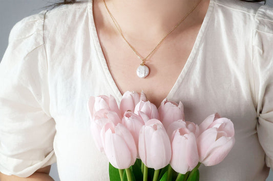 Round Baroque Pearl Pendant Necklace