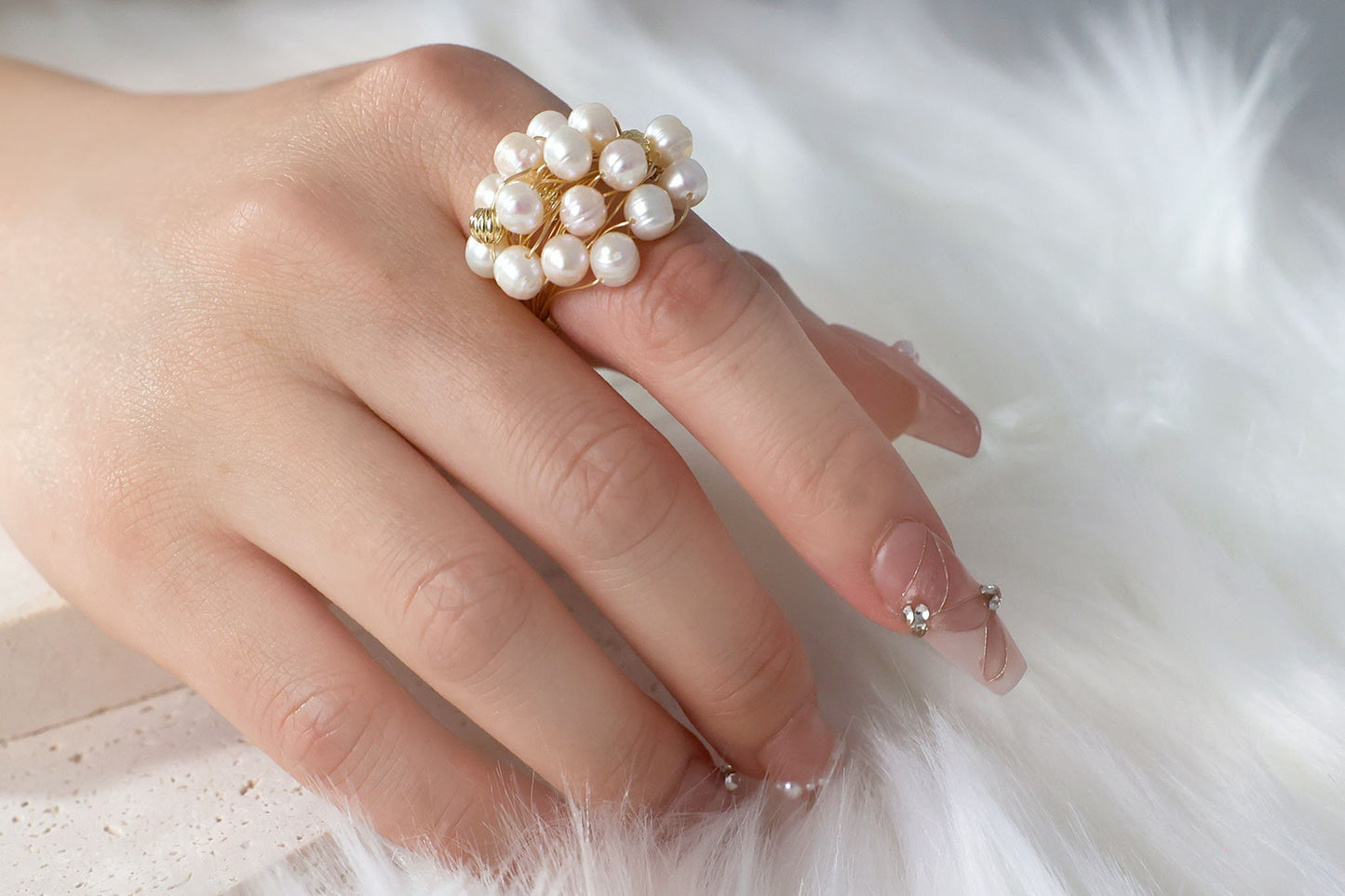 Freshwater Pearl Handmade Cluster Ring