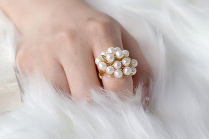 Freshwater Pearl Handmade Cluster Ring