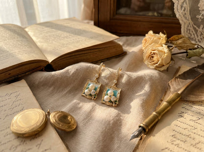 Vintage Oil Painting Style Pearl Earrings, Best Gift Ideas