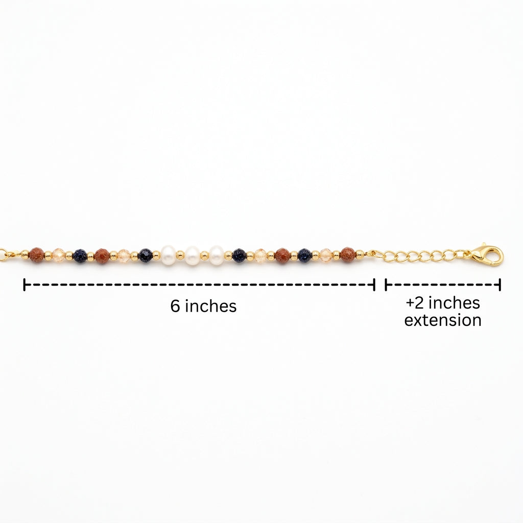 Starlit Reverie Blue Sandstone & Pearl Bracelet | Whisperland Studio