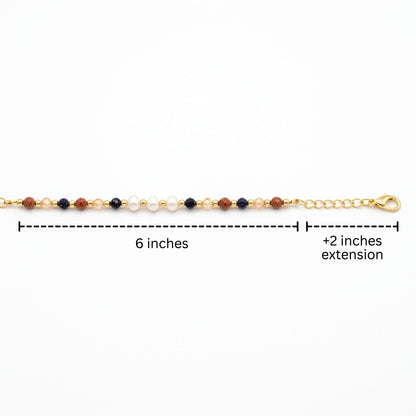 Starlit Reverie Blue Sandstone & Pearl Bracelet | Whisperland Studio