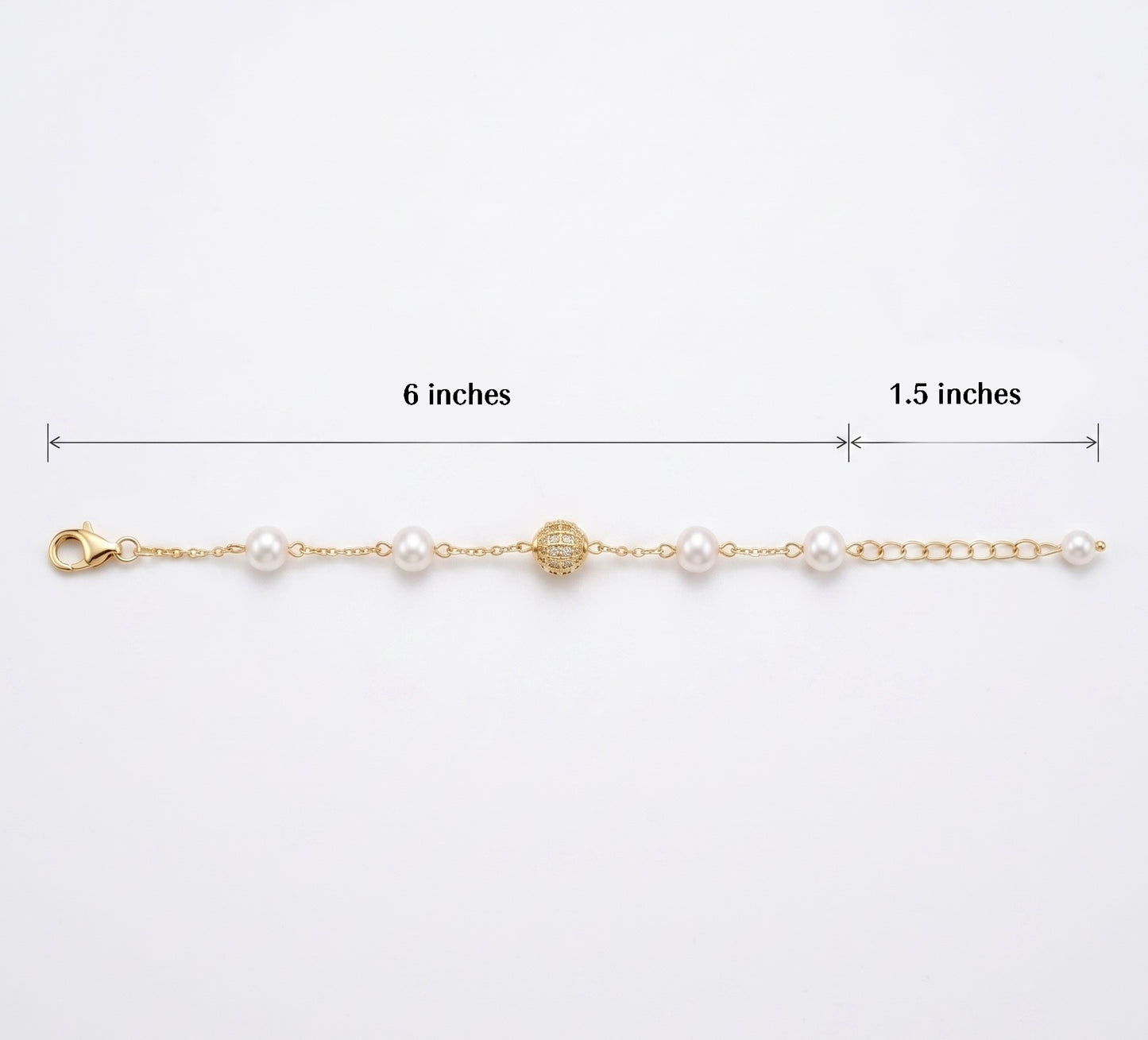 Lumina Freshwater Pearl Satellite Bracelet | Dainty Gold Plated Zircon Jewelry