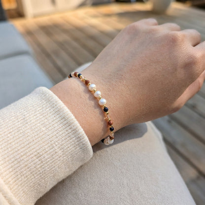 Starlit Reverie Blue Sandstone & Pearl Bracelet | Whisperland Studio